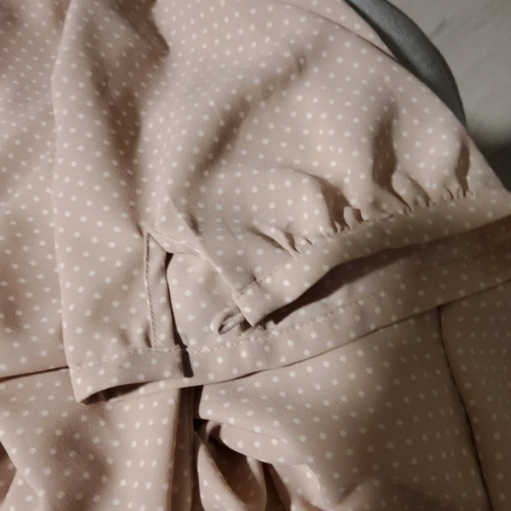 Anne Klein Beige Polka Dot Blouse